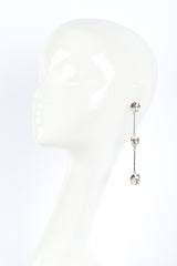 Vintage Oscar de la Renta Crystal Bar Link Drop Earrings on mannequin @RECESS LA