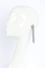 Vintage Oscar de la Renta Marquise Rhinestone Fringe Earrings on mannequin @recess la