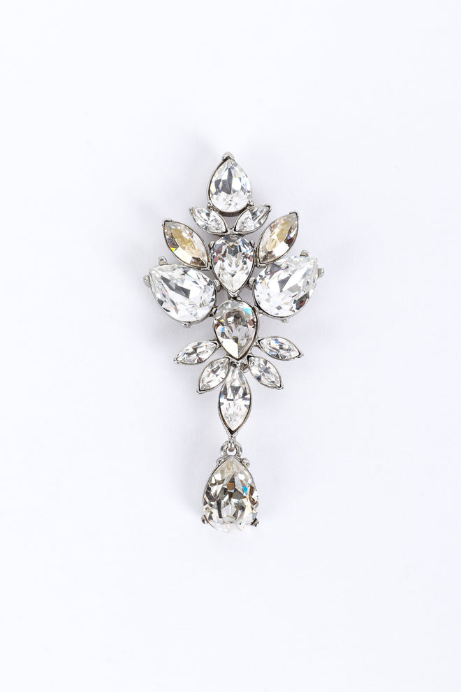 Vintage Oscar de la Renta Crystal Cluster Brooch front @recess la