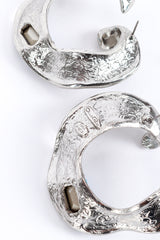 Vintage Oscar de la Renta Wavy Hoop Crystal Earrings cartouche @recess la