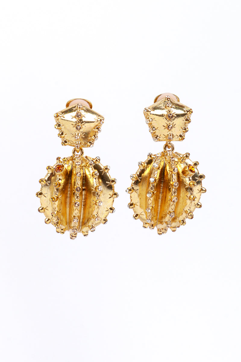 Oscar de la Renta Topaz Cactus Drop Earrings front @recess la