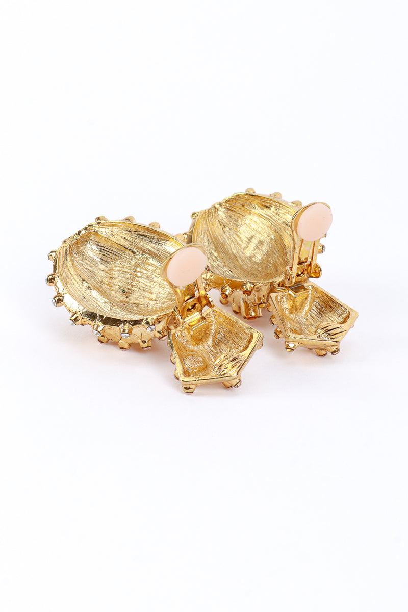 Oscar de la Renta Topaz Cactus Drop Earrings back clips open @recess la