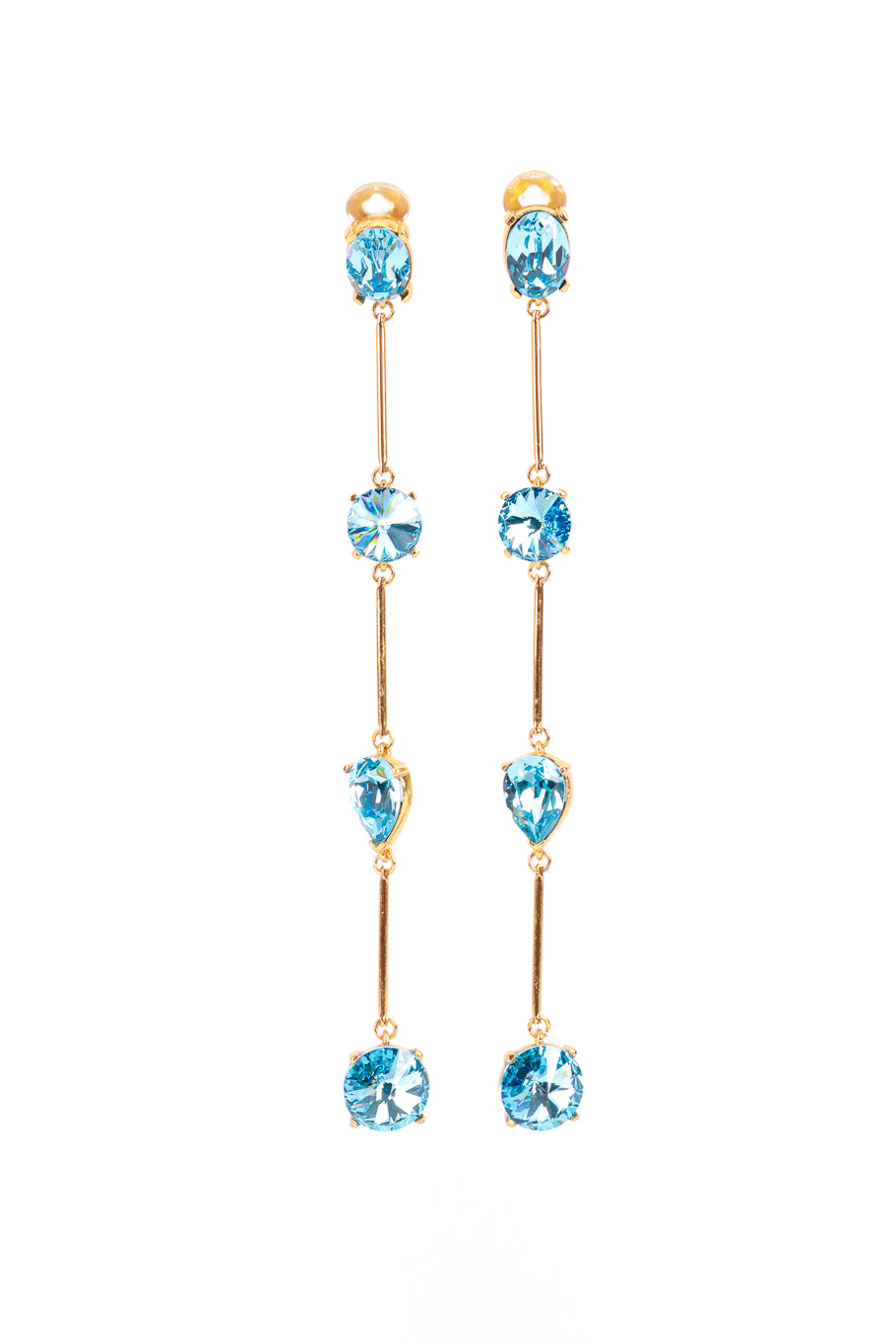 Vintage Oscar de la Renta Topaz Shoulder Duster Bar Link Earrings @RECESS LA