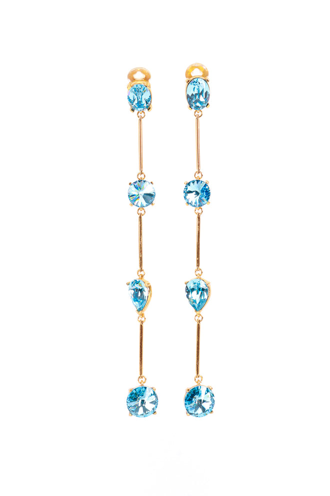 Vintage Oscar de la Renta Topaz Shoulder Duster Bar Link Earrings @RECESS LA
