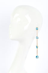 Vintage Oscar de la Renta Topaz Shoulder Duster Bar Link Earrings on mannequin @RECESS LA