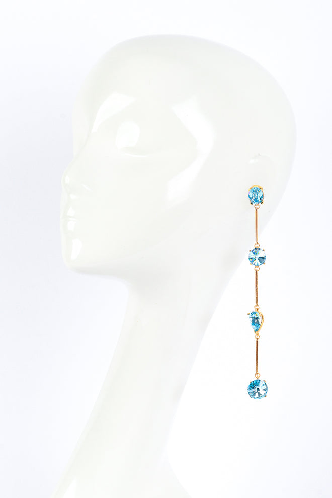Vintage Oscar de la Renta Topaz Shoulder Duster Bar Link Earrings on mannequin @RECESS LA