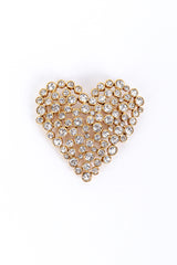 Vintage Oscar de la Renta Crystal Heart Brooch front @recess la