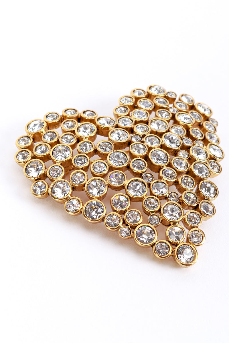 Vintage Oscar de la Renta Crystal Heart Brooch detail @recess la