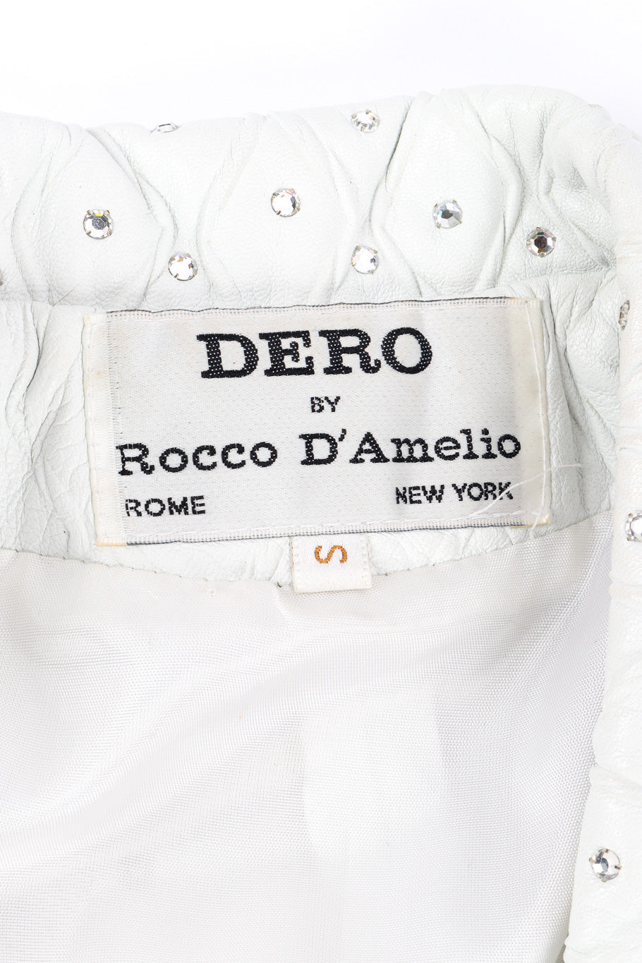 Cropped Rhinestone Embossed Leather Jacket by Dero Enterprises label @recessla