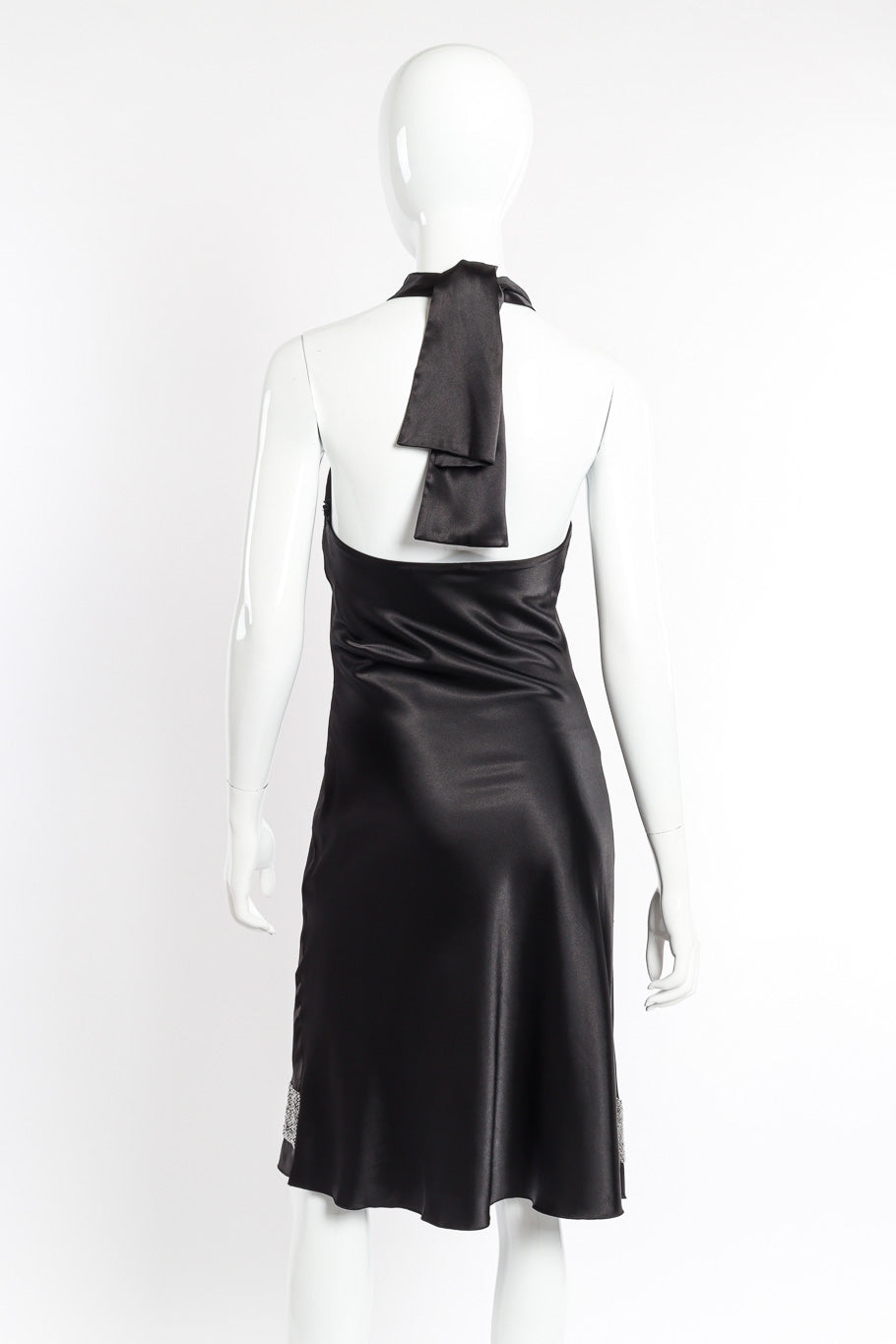Christian Dior Silk Beaded Halter Dress back view on mannequin @recessla