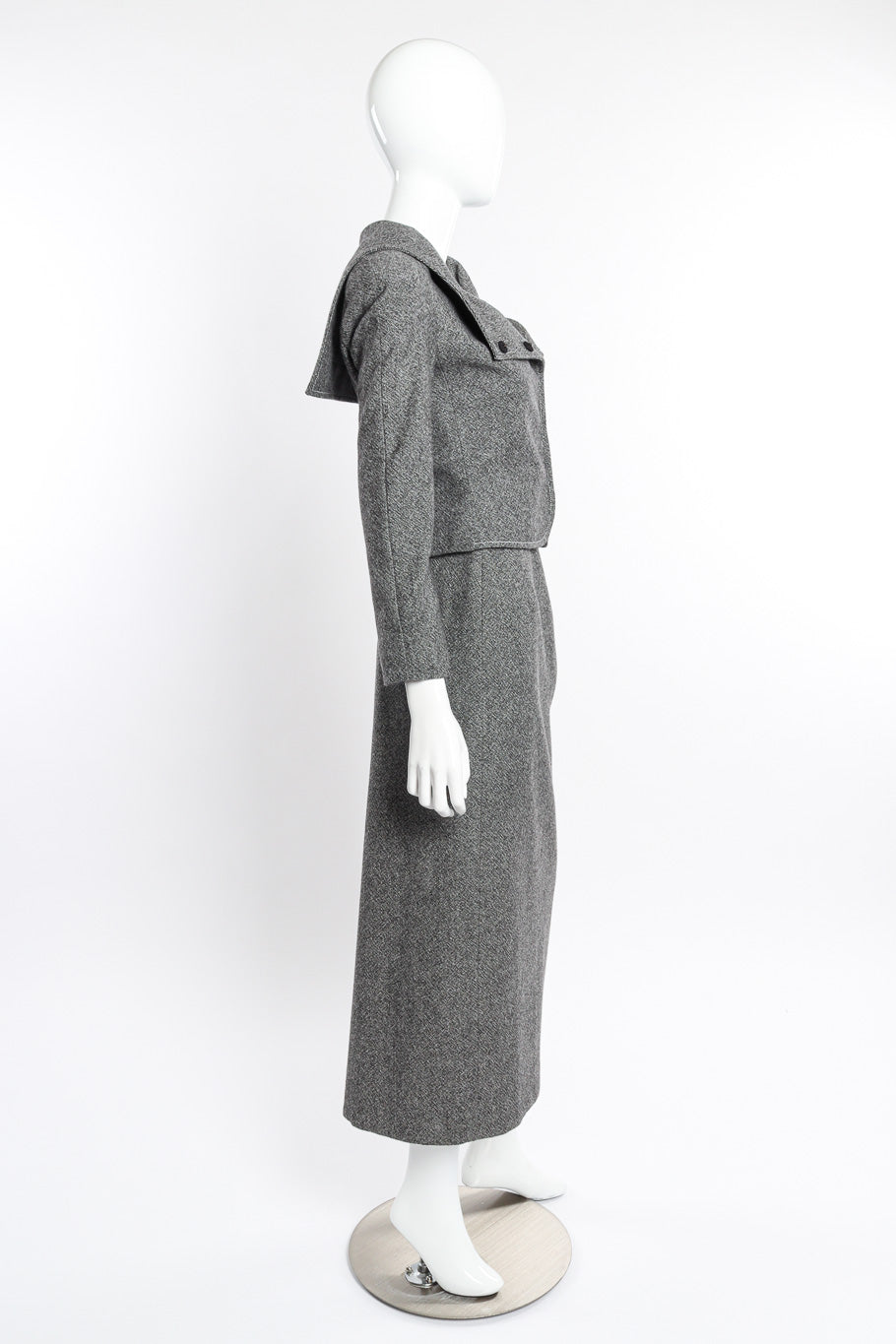 Wool Jacket & Wrap Skirt Suit by Christian Dior on mannequin side @recessla