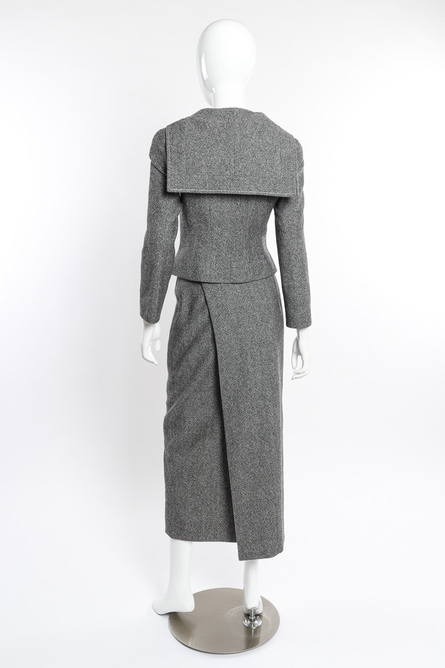Wool Jacket & Wrap Skirt Suit by Christian Dior on mannequin back @recessla