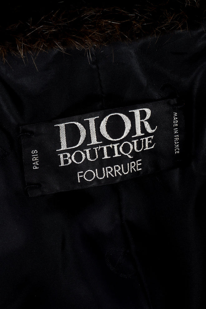 Vintage Christian Dior Long Fur Coat signature label @recessla