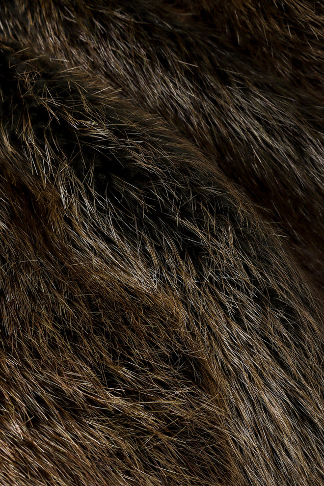 Vintage Christian Dior Long Fur Coat short fur closeup @recessla