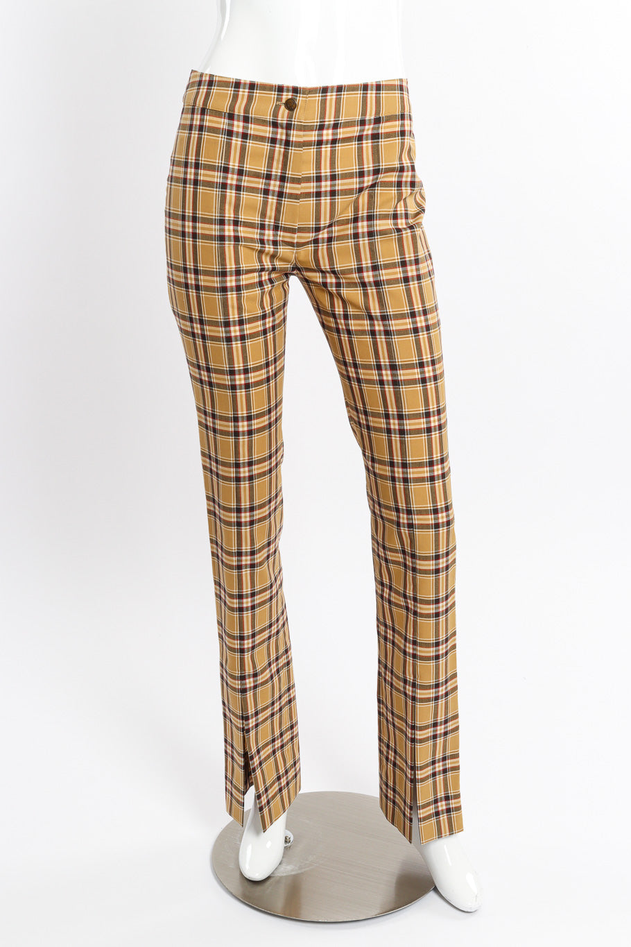 Vintage Christian Dior Plaid Wool Pant front view on mannequin @recessla