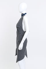 Christian Dior 2000 S/S Denim Monogram Halter Dress side on mannequin @recess la