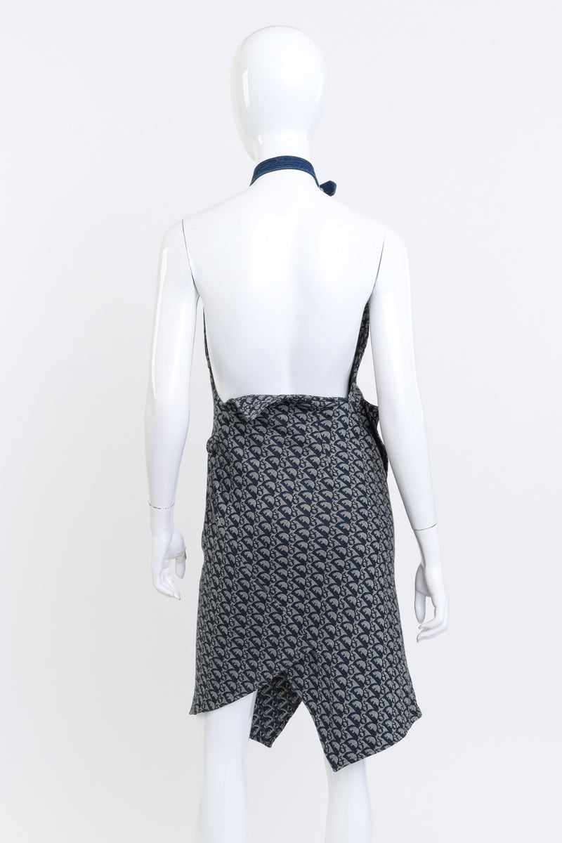 Christian Dior 2000 S/S Denim Monogram Halter Dress back on mannequin @recess la