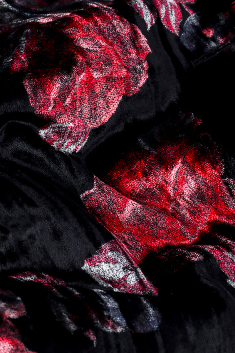 Dolce and Gabbana Floral Velvet Jacket and Pant Set fabric closeup @recessla