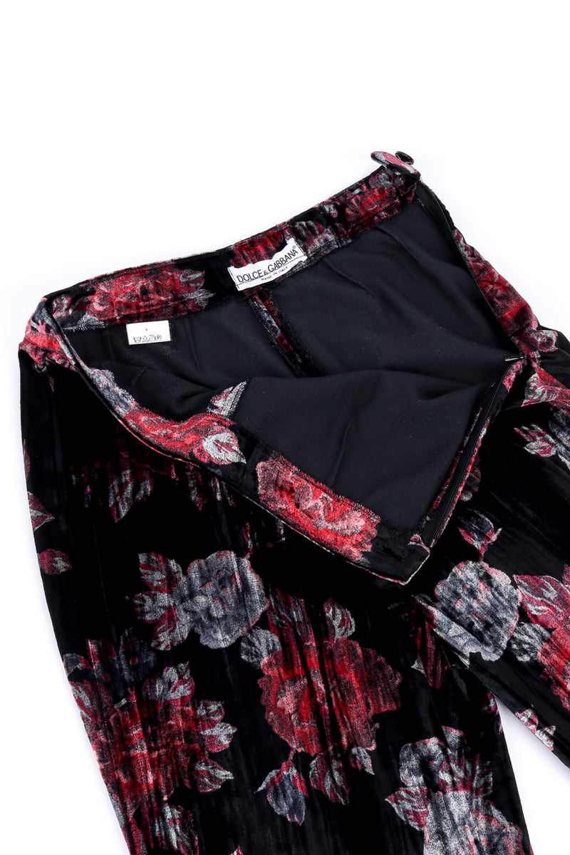 Dolce and Gabbana Floral Velvet Jacket and Pant Set unzipped @recessla