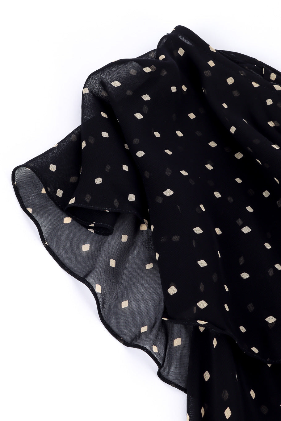 Donna Karan Diamond Dot Ruffle Dress hem closeup @Recessla
