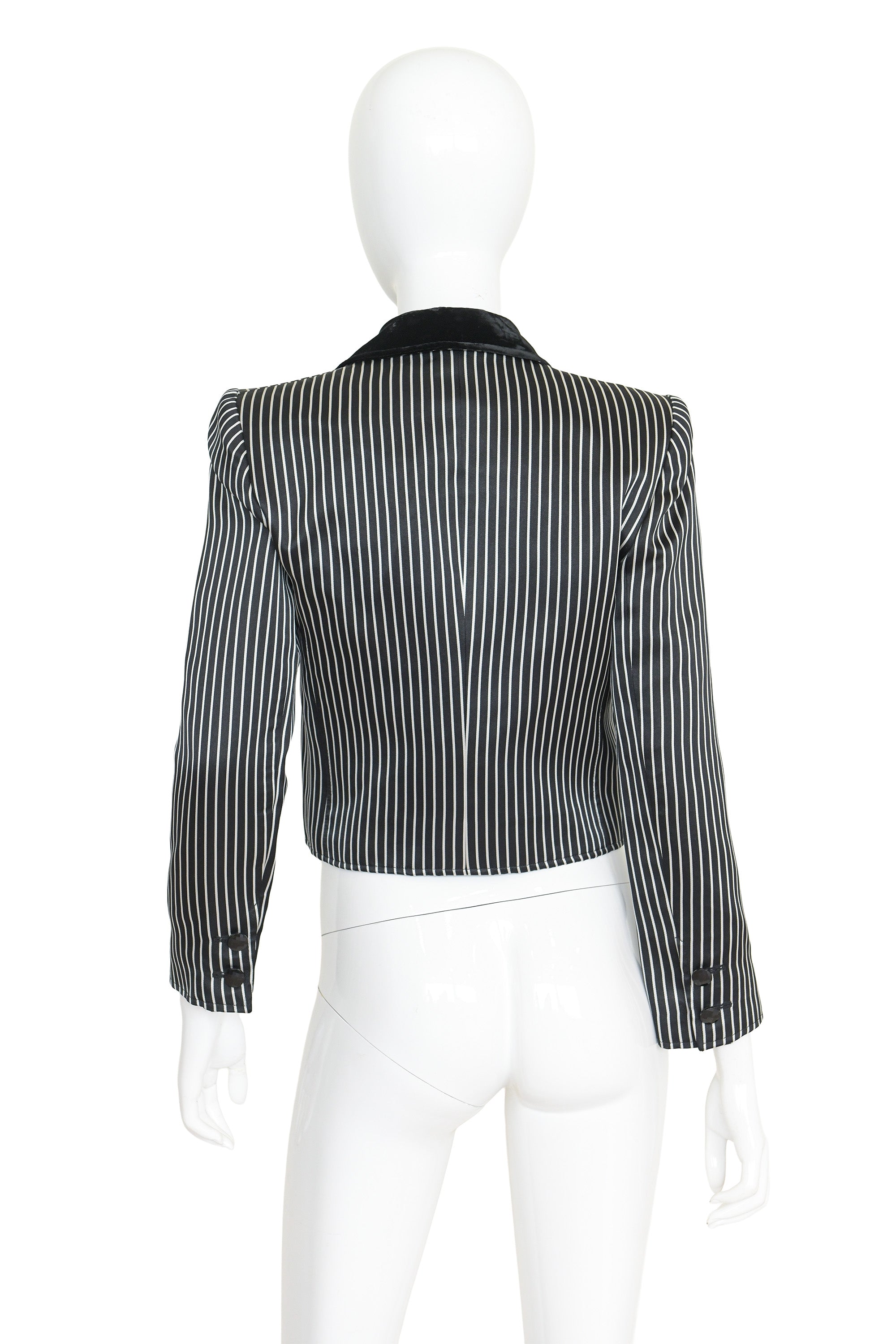 Satin blazer by Valentino on mannequin back @ Recess LA