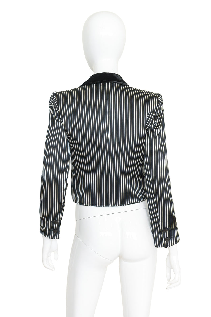 Satin blazer by Valentino on mannequin back @ Recess LA