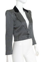 Satin blazer by Valentino on mannequin close @ Recess LA