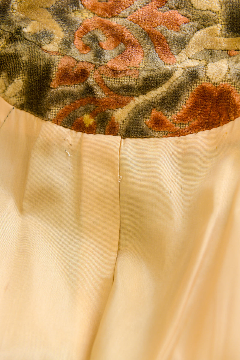 Vintage floral chenille carpet coat on lining tag removed @ Recess LA