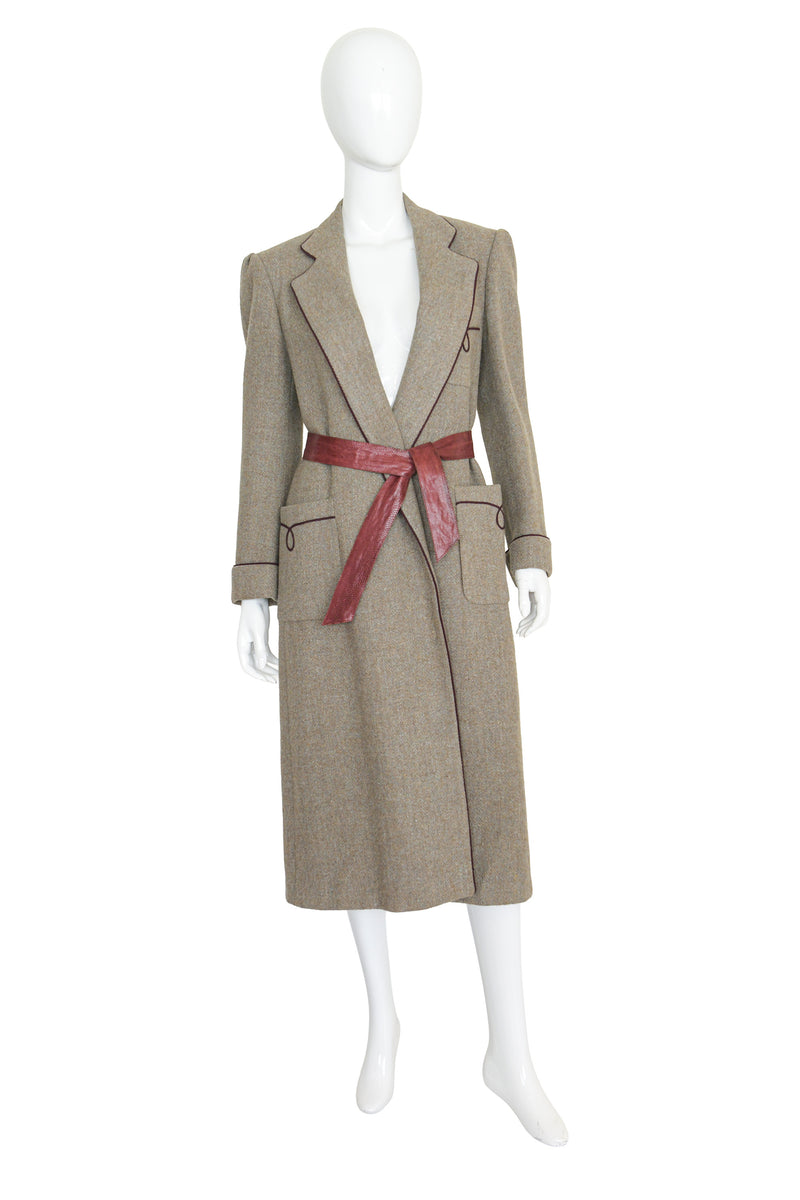 wool swing coat by Ralph Lauren on mannequin with reptile belt @ Recess LA