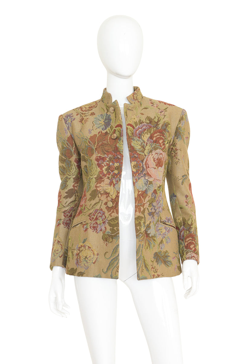 Floral Tapestry Jacket by Ralph Lauren on mannequin open @ Recess LA