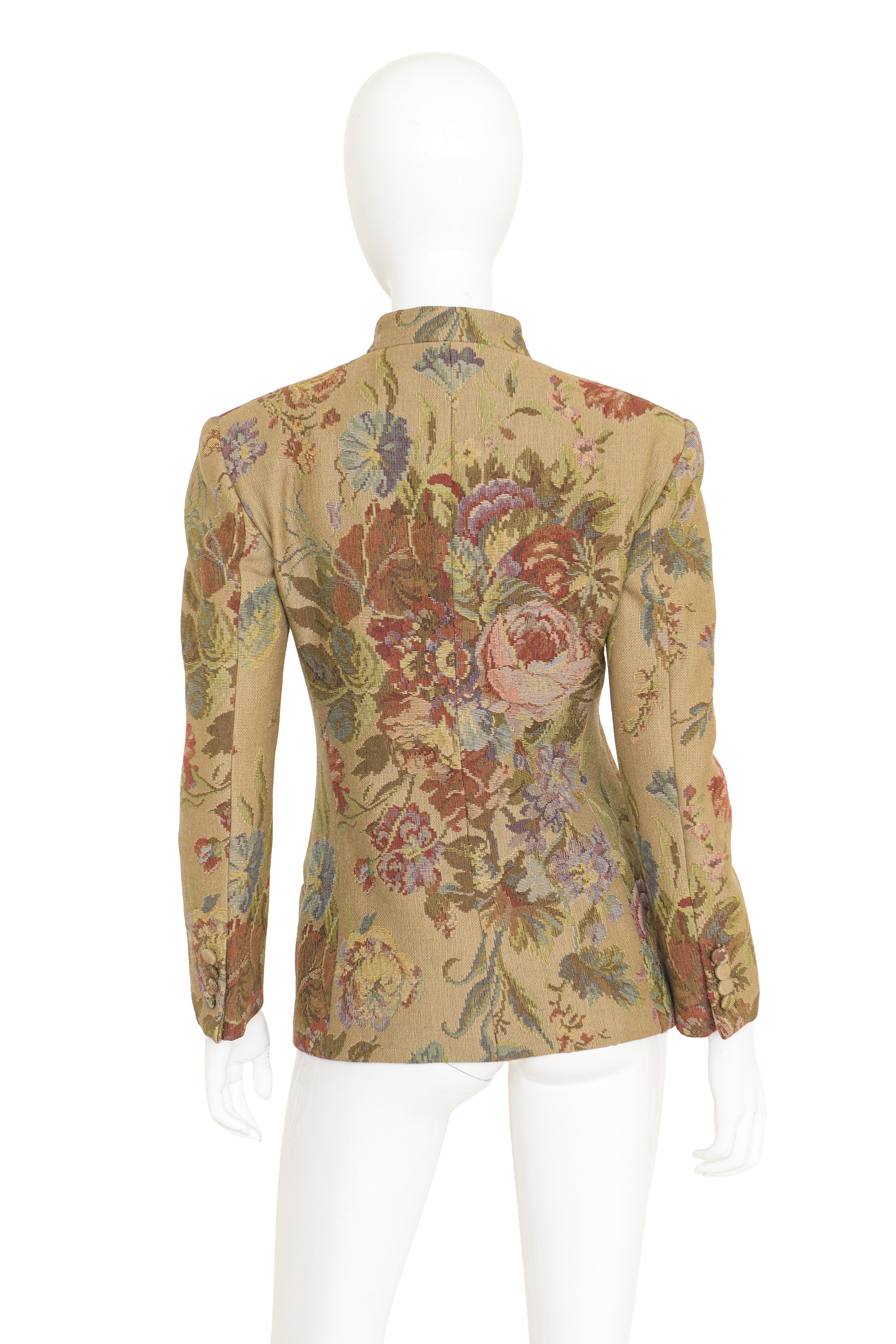Floral Tapestry Jacket by Ralph Lauren on mannequin back @ Recess LA