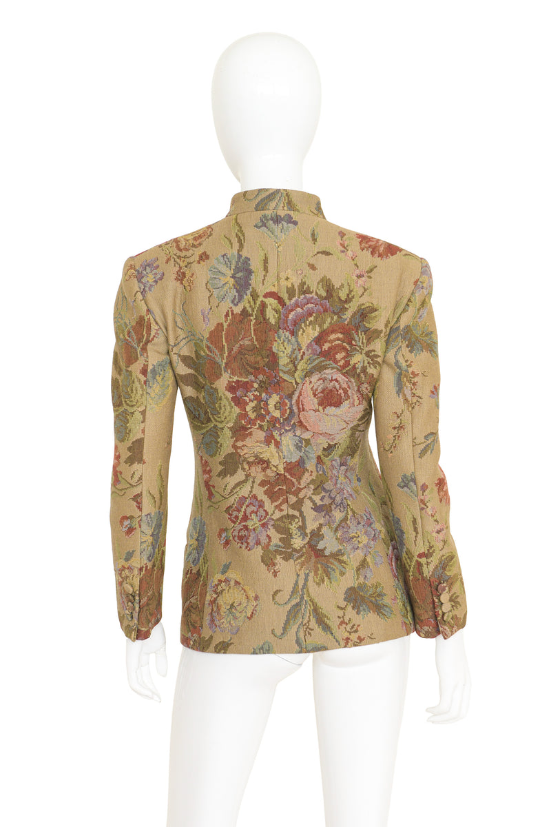 Floral Tapestry Jacket by Ralph Lauren on mannequin back @ Recess LA