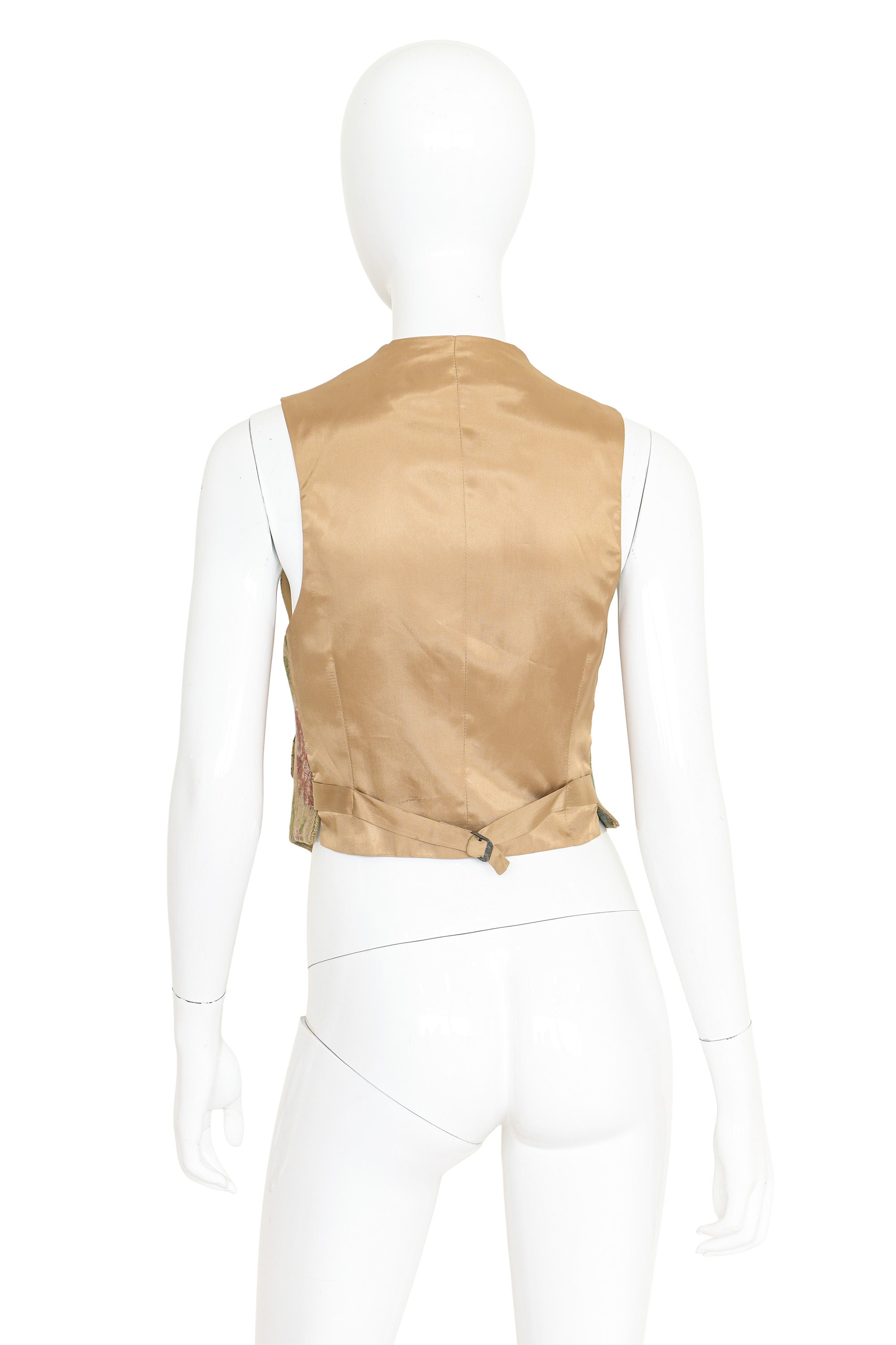 Floral Tapestry Vest by Ralph Lauren on mannequin back @ Recess LA