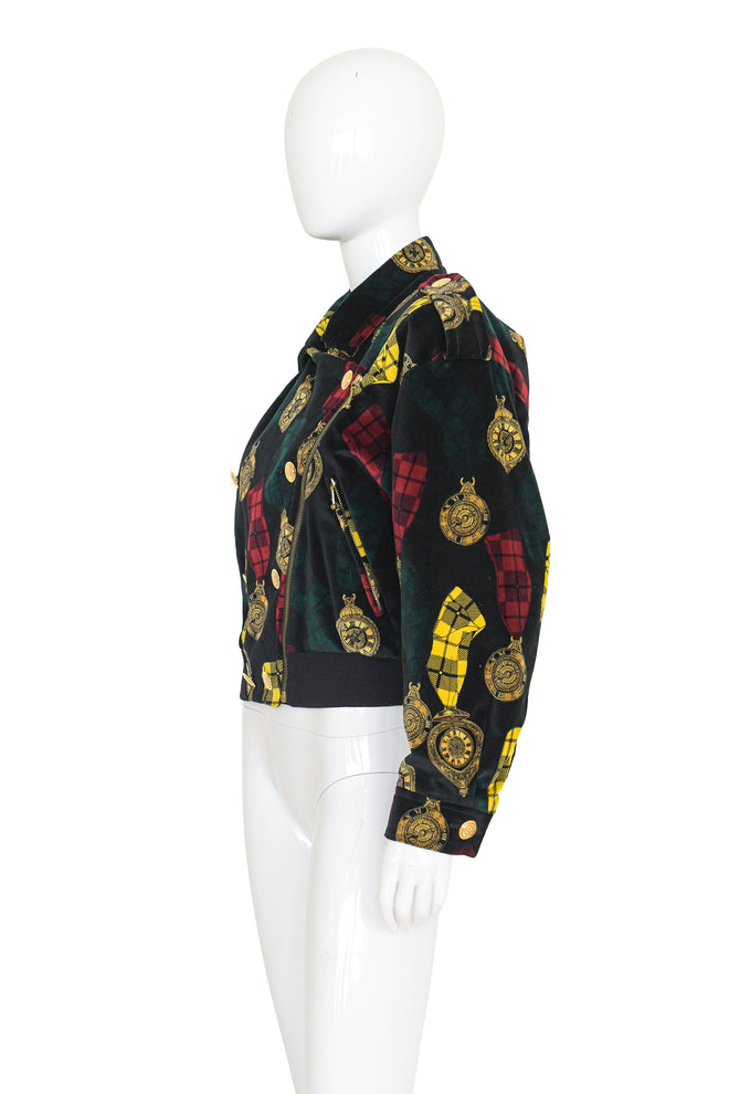 Velvet Moto Jacket by Escada on mannequin side @ Recess LA