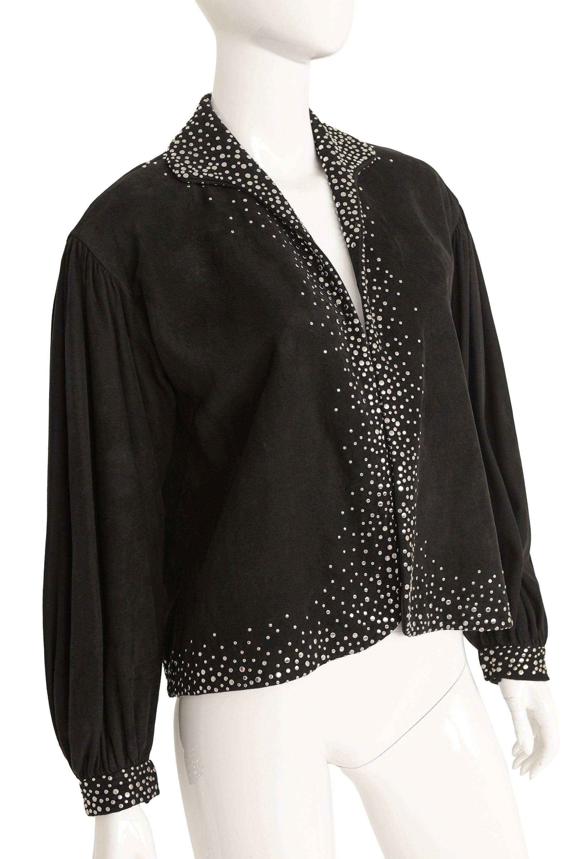 suede jacket by Halston on mannequin close @ Recess LA