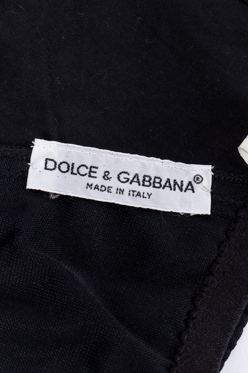 Dolce & Gabbana Pinstripe Crop Bustier signature label closeup @recessla