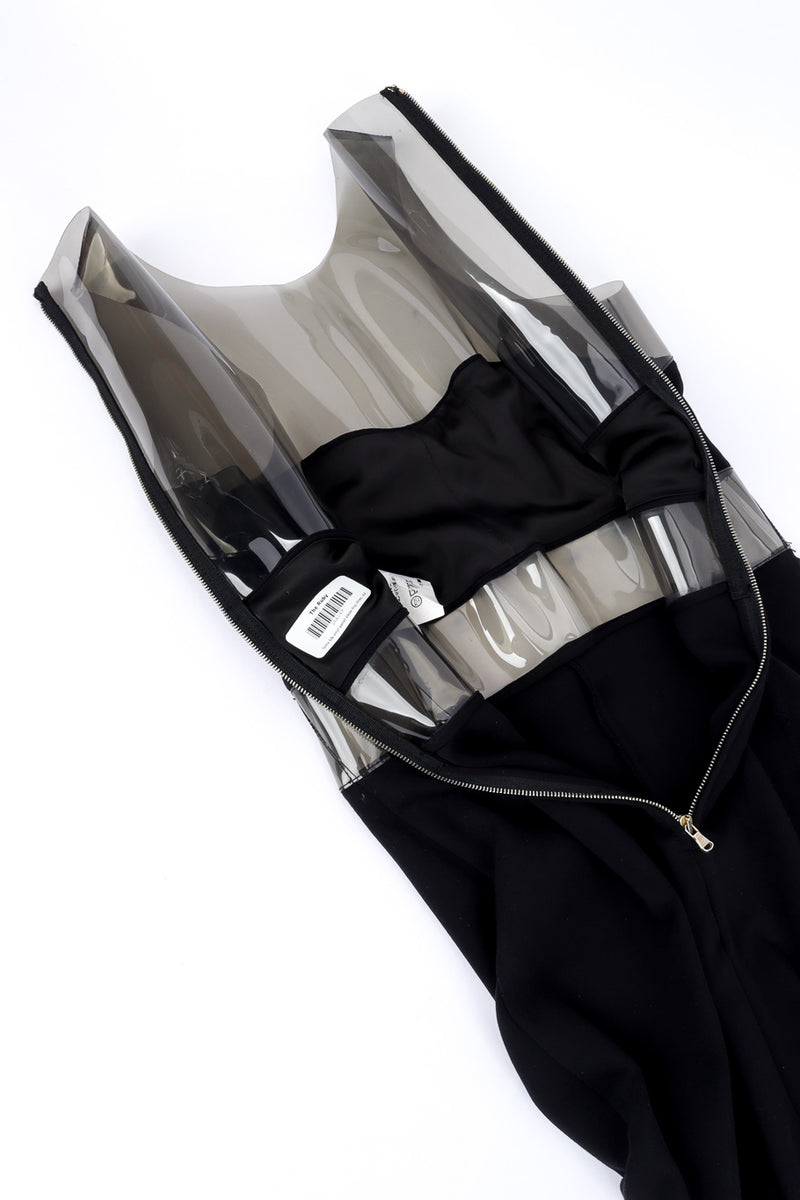 Vinyl cutout dress by Dolce & Gabbana flat lay unzipped back @recessla