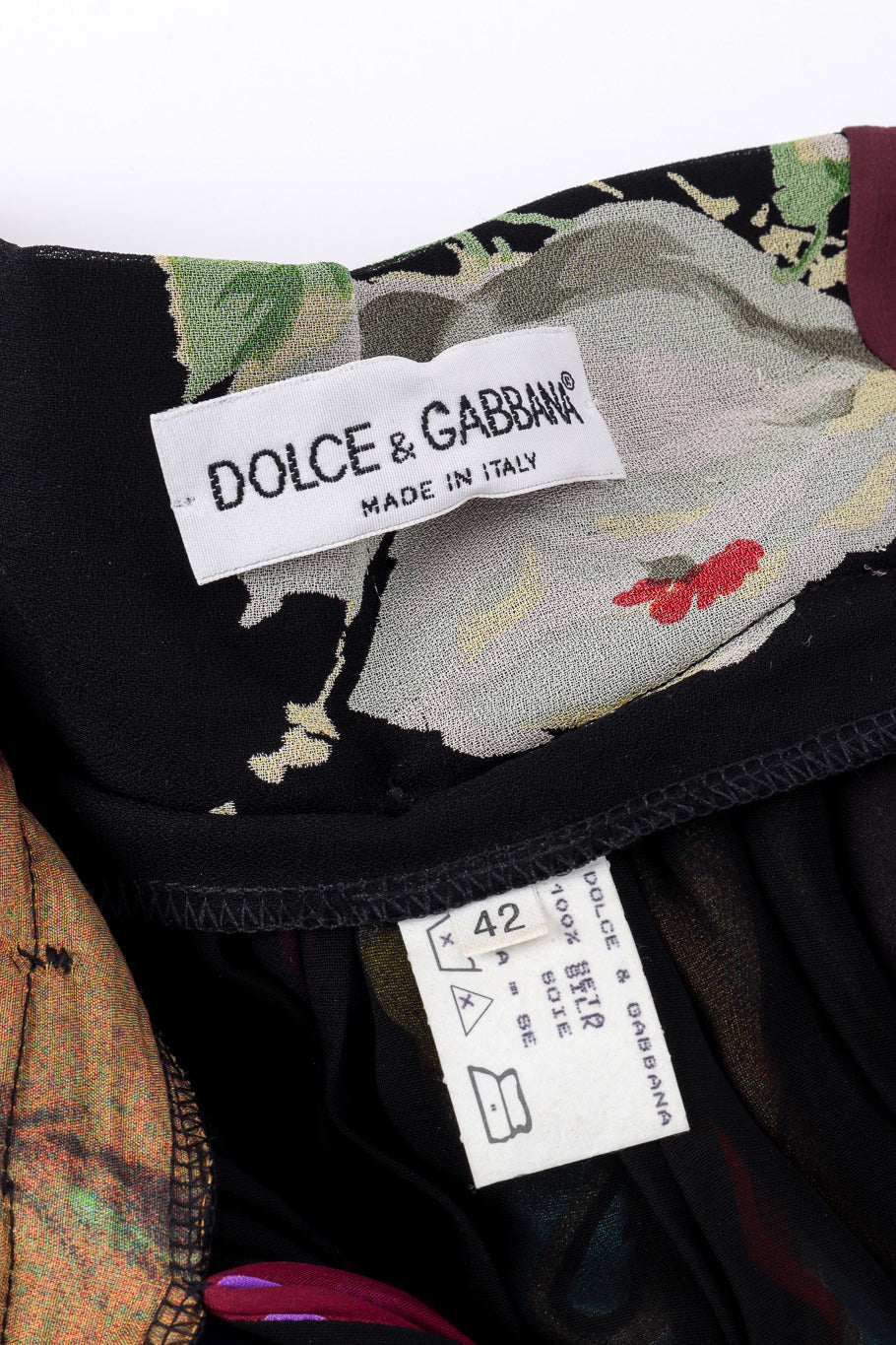 1993 S/S Silk Patchwork Bubble Skirt by Dolce & Gabbana label @recessla