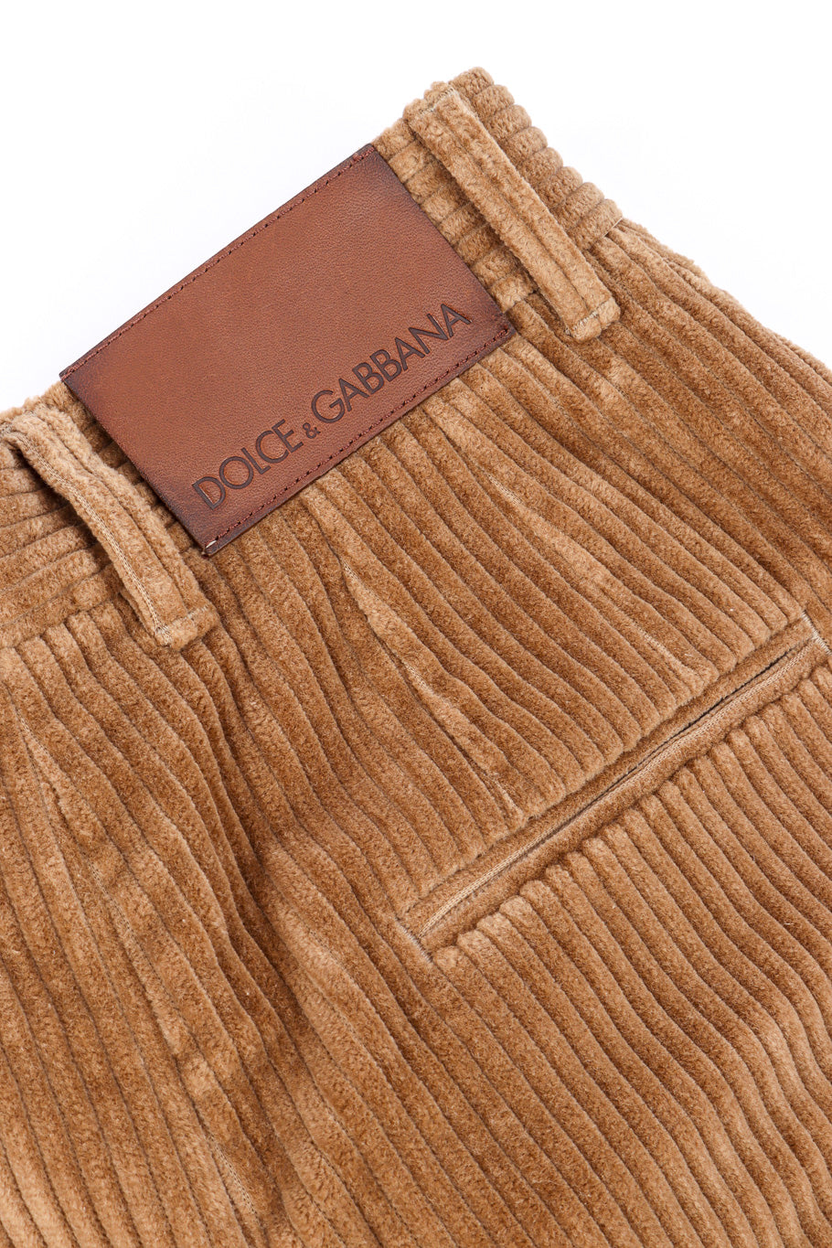 Corduroy Culotte Trouser by Dolce & Gabbana leather Jacron tag @recessla