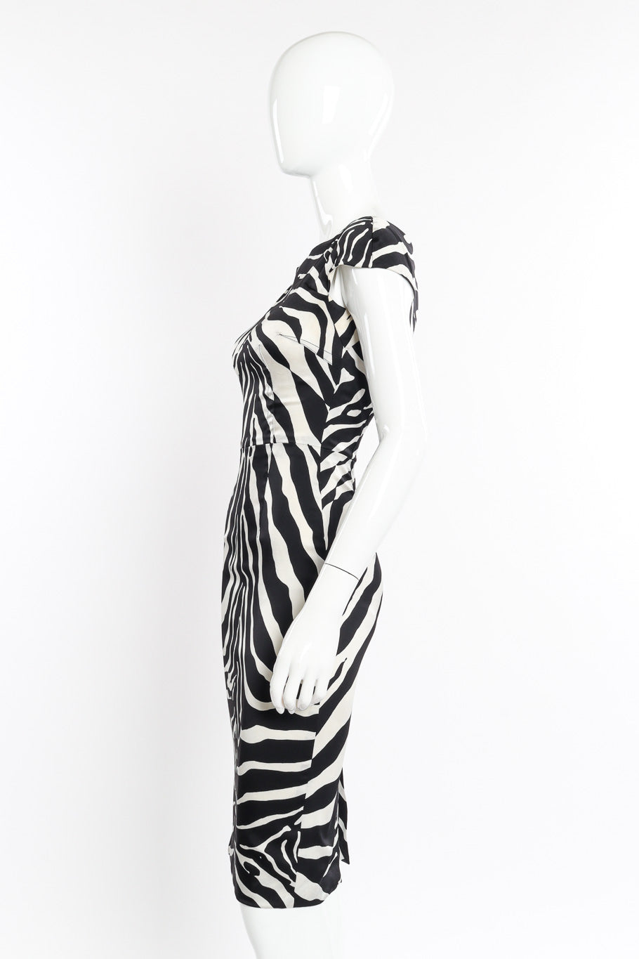 Zebra Pencil Dress on mannequin side @recesslaZebra Pencil Dress by Dolce & Gabbana on mannequin side @recessla