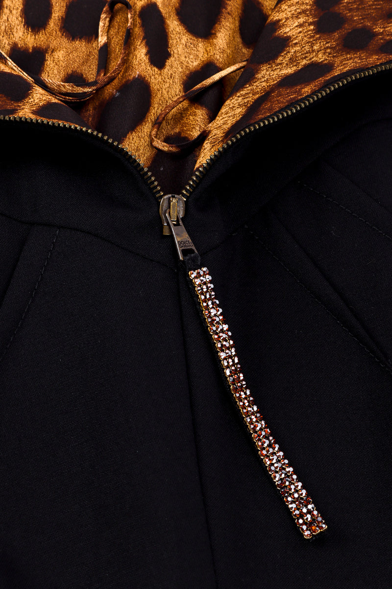 Dolce & Gabbana Metallic Trim Sheath Dress zipper pull tab closeup @recessla