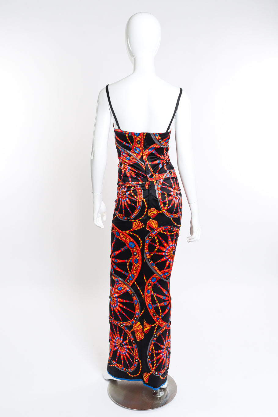 Dolce & Gabbana Wheel Mirror Silk Gown back on mannequin @recess la