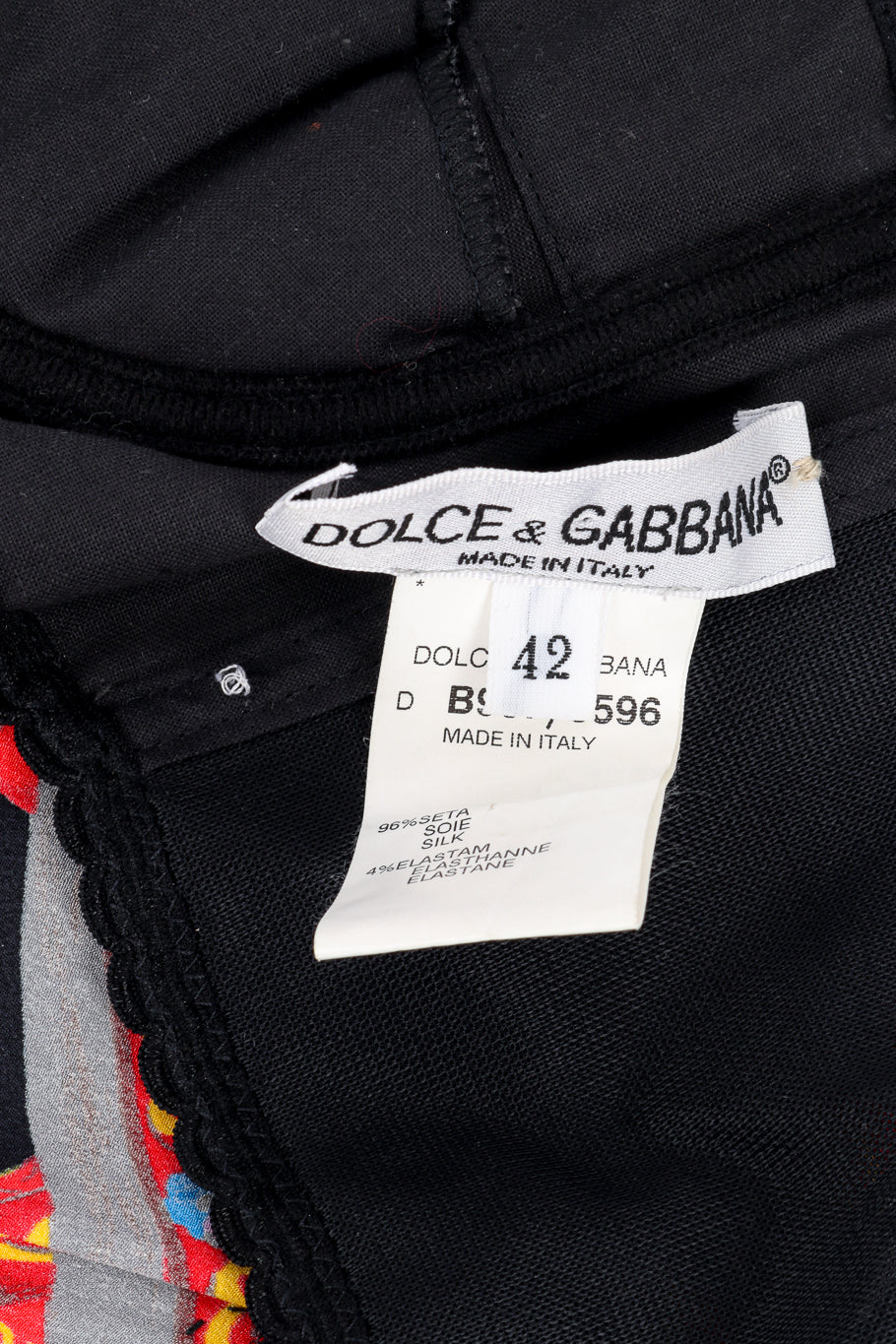 Dolce & Gabbana Wheel Mirror Silk Gown signature label closeup @recess la