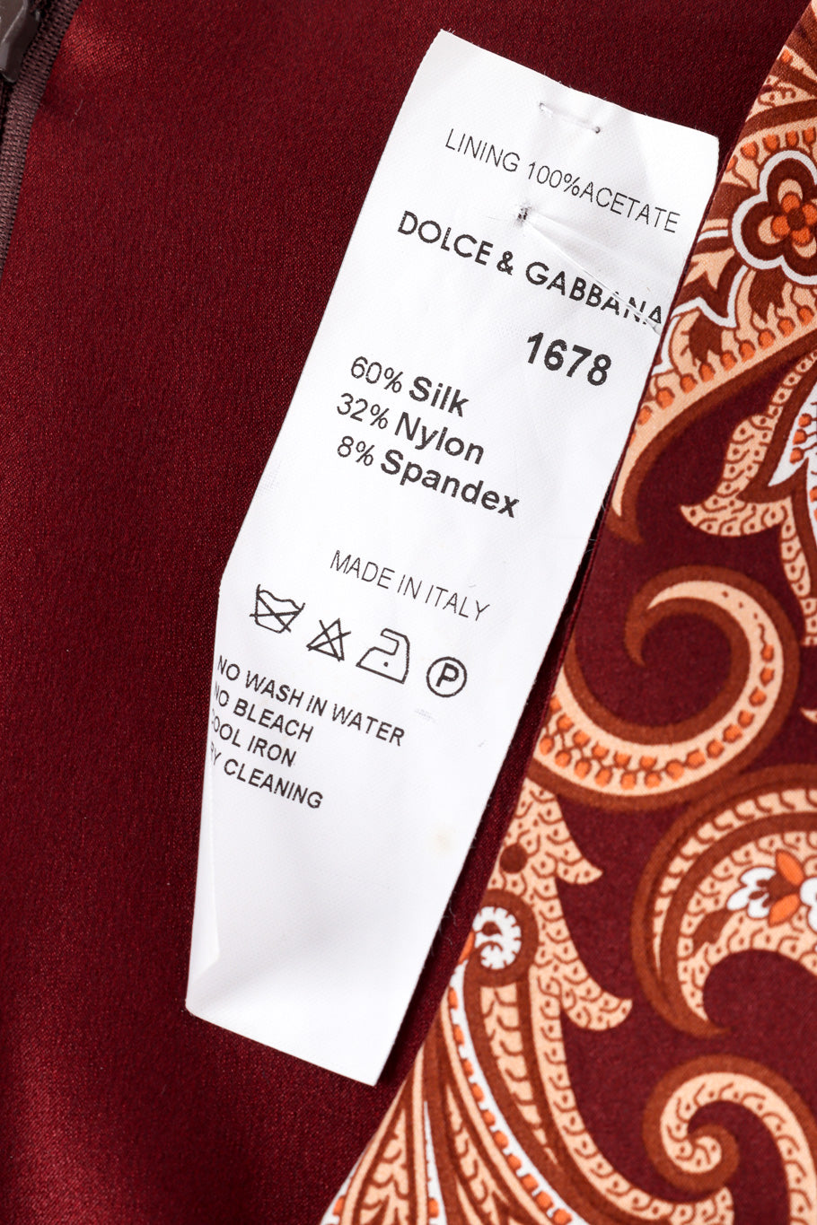 Sheath dress by Dolce & Gabbana fabric tag @recessla