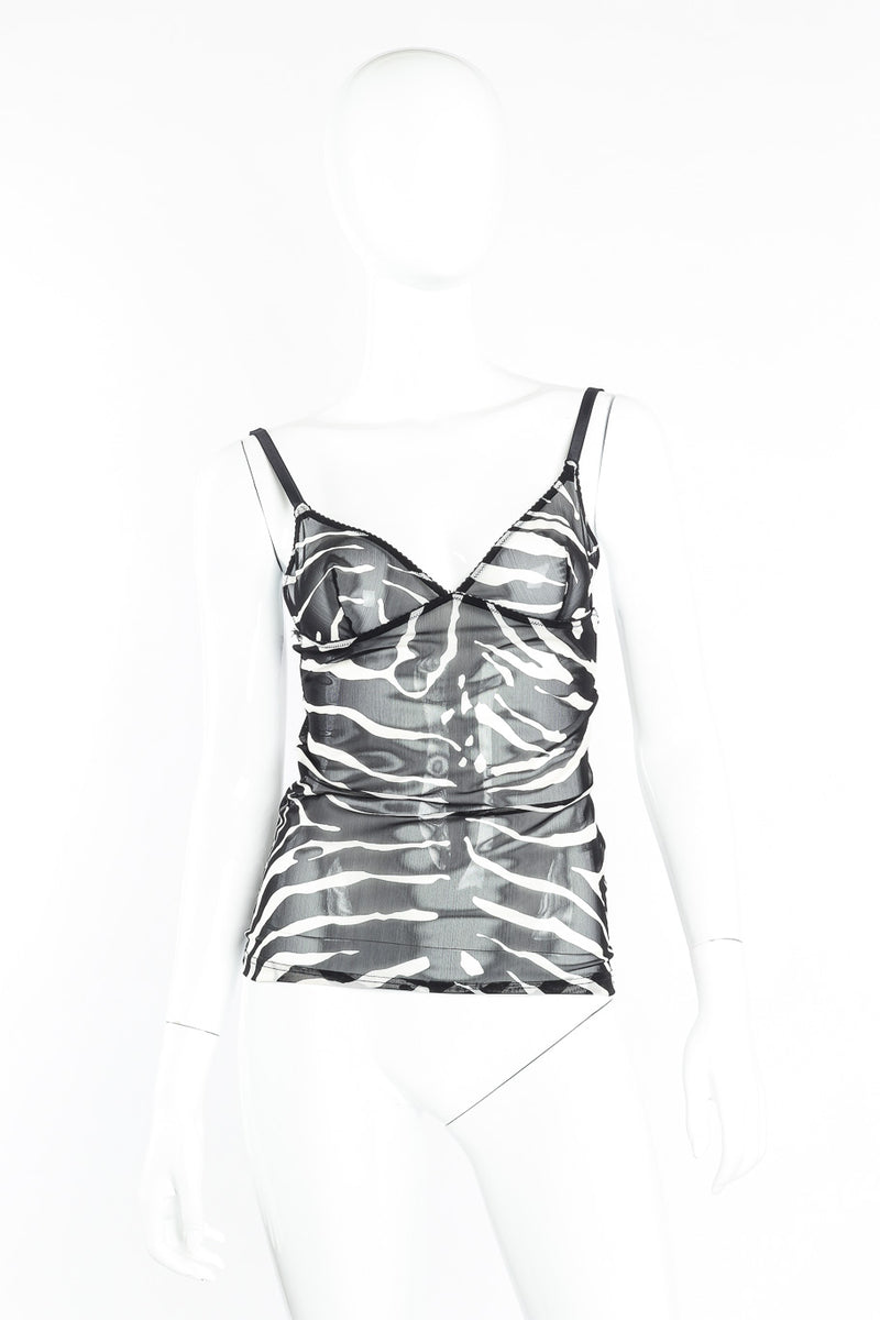 Dolce & Gabbana zebra print mesh camisole top on mannequin @recessla