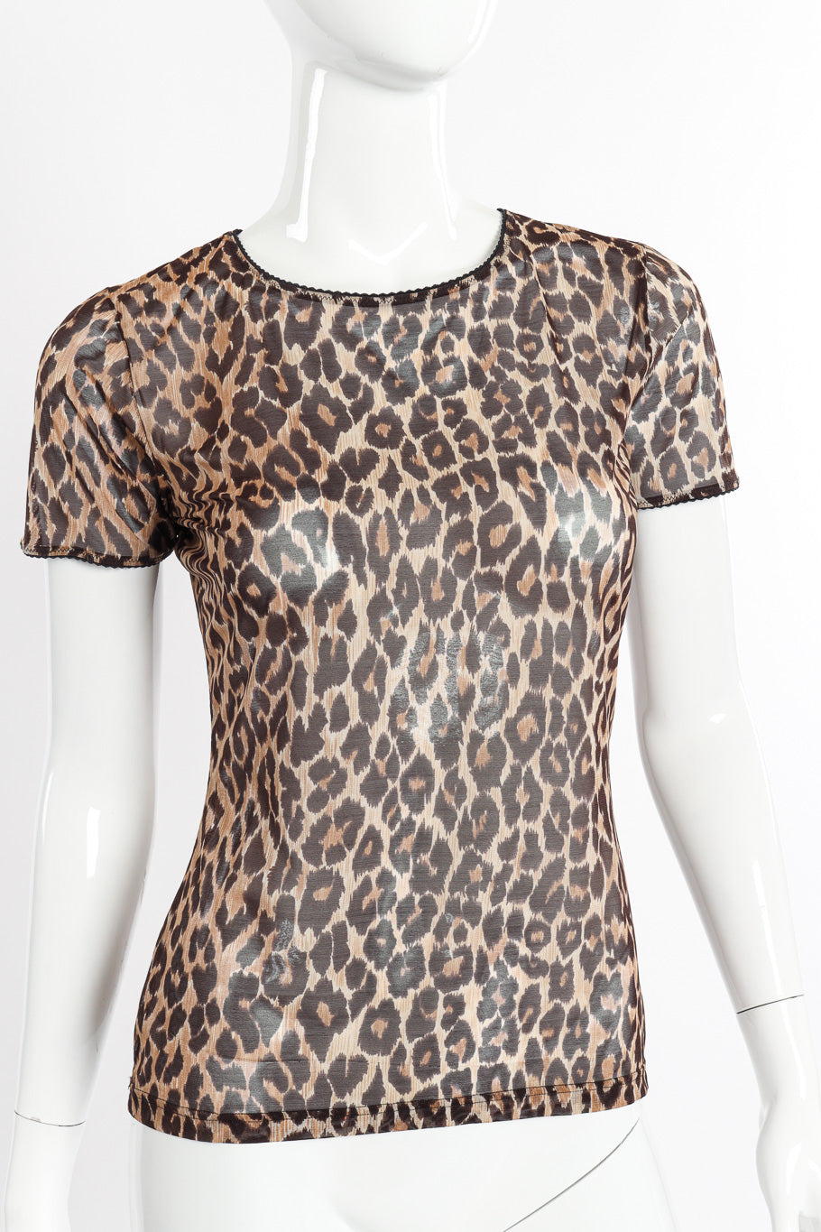 Leopard Mesh Top by Dolce & Gabbana on mannequin front close @recessla
