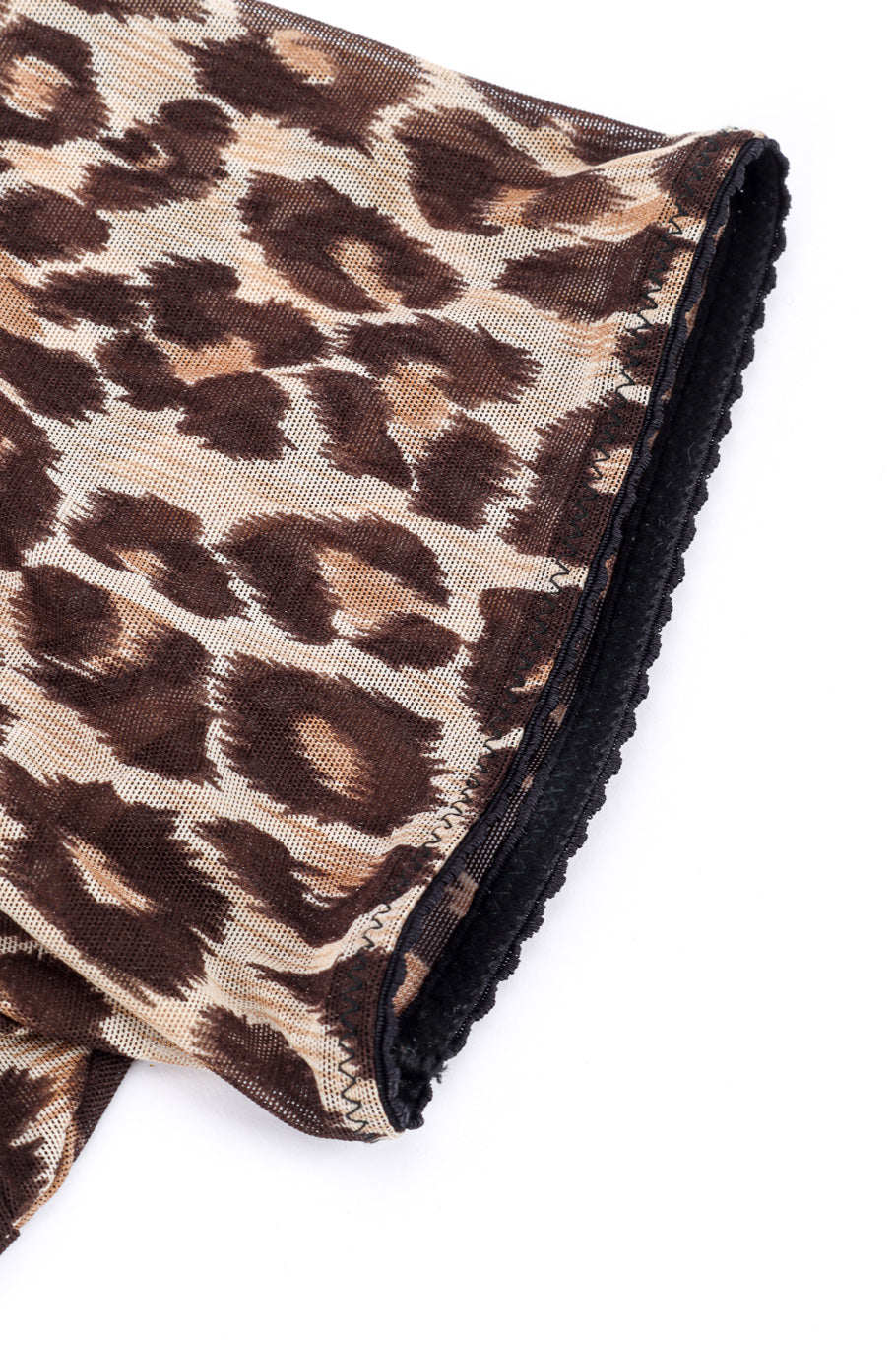 Leopard Mesh Top by Dolce & Gabbana scalloped sleeve trim  @recessla