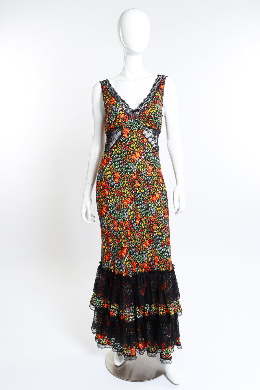 DOLCE & GABBANA★素敵！LACE MOCK NECK RUFFLE ACCENT DRESS DOLCE & GABBANA☆素敵！LACE MOCK NECK RUFFLE ACCENT DRESS
