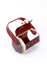 Vintage Tortoiseshell Lucite Box Bag 3/4 front open @recessla