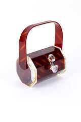 Vintage Tortoiseshell Lucite Box Bag 3/4 front @recessla